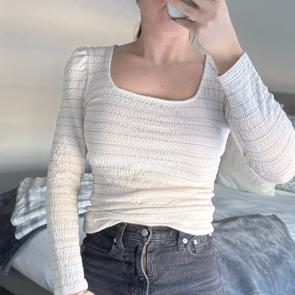Elegant White Long Sleeve Top